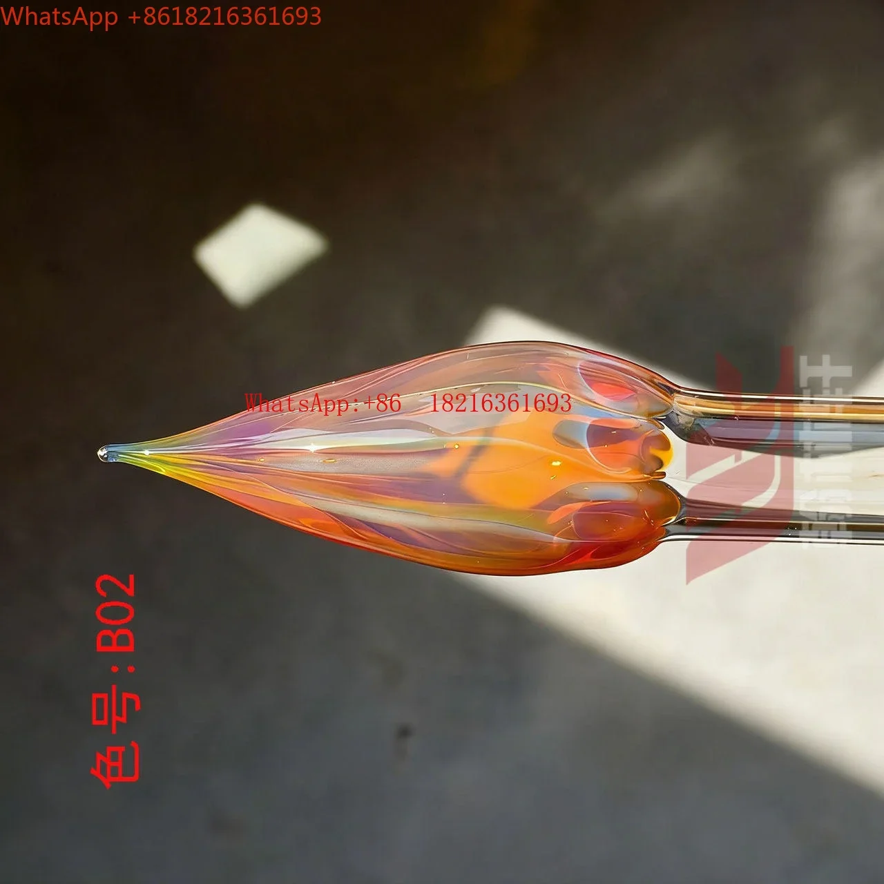 2026 Limited Offer B02 Ultra-light Amber Color-changing Rod Burning Glass Lamp Rod Color High Borosilicate Glazed Hard Materia