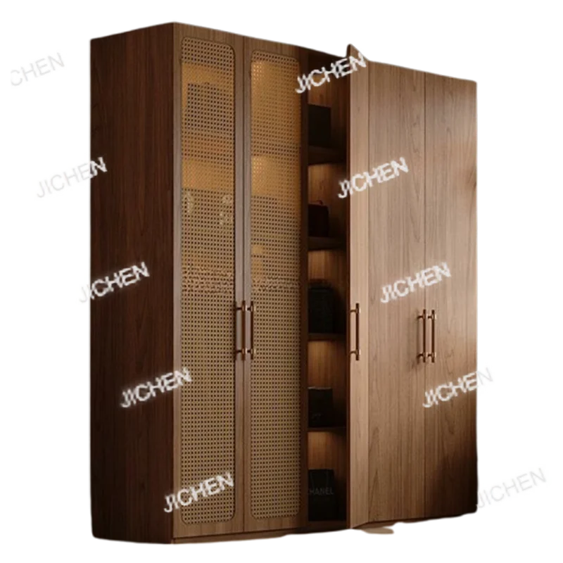 

JC Drawers Luxury Rattan Closet Tall Portable Handle Girls 2024 Storage Wardrobe Open Bedroom Teen Guarda Roupas Bedroom Furnitu