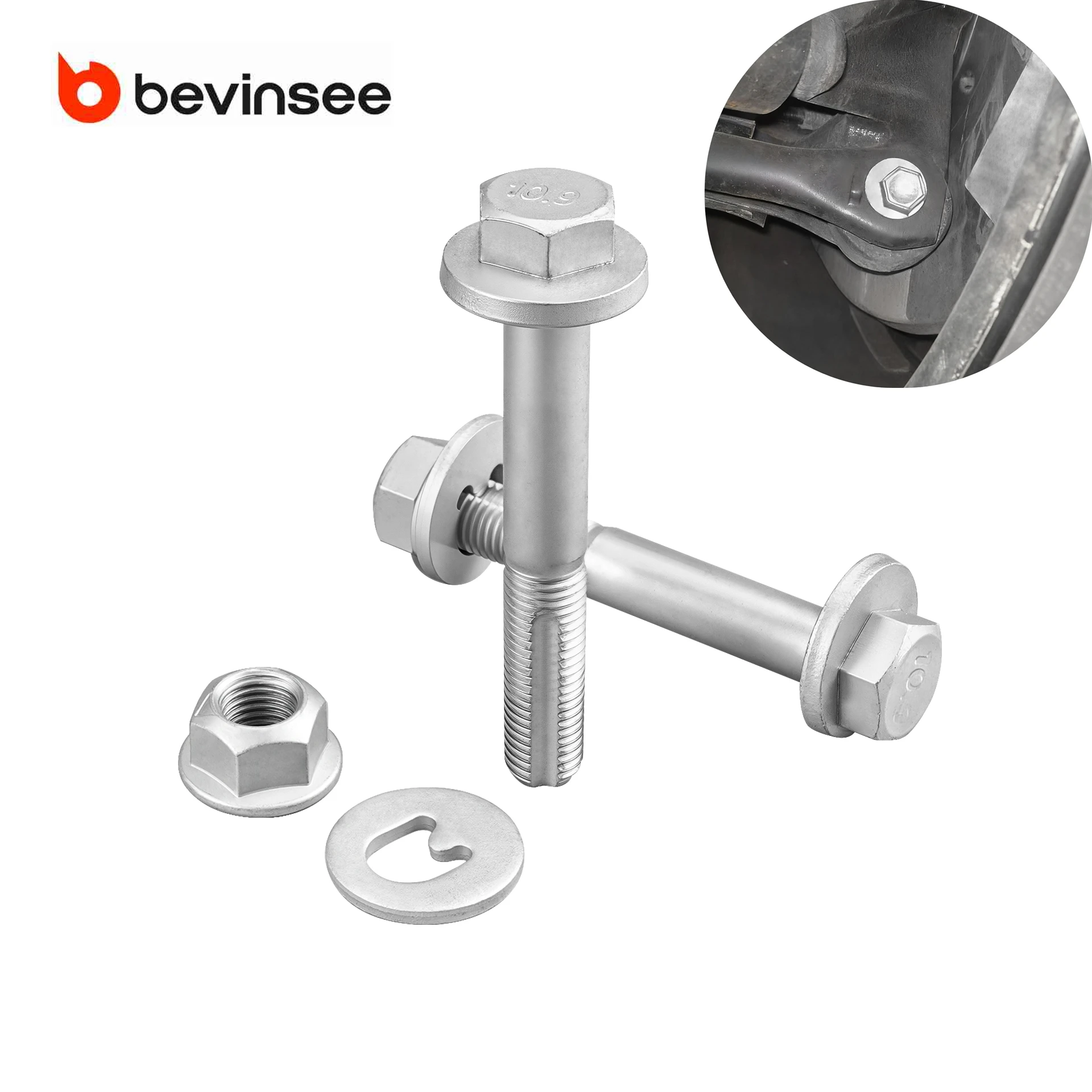 

Эксцентриковый болт регулировки развала-схождения BEVINSEE M12x1.5x82мм для задней подвески BMW E36 E46 M3, замена 33326863853, 33326772698