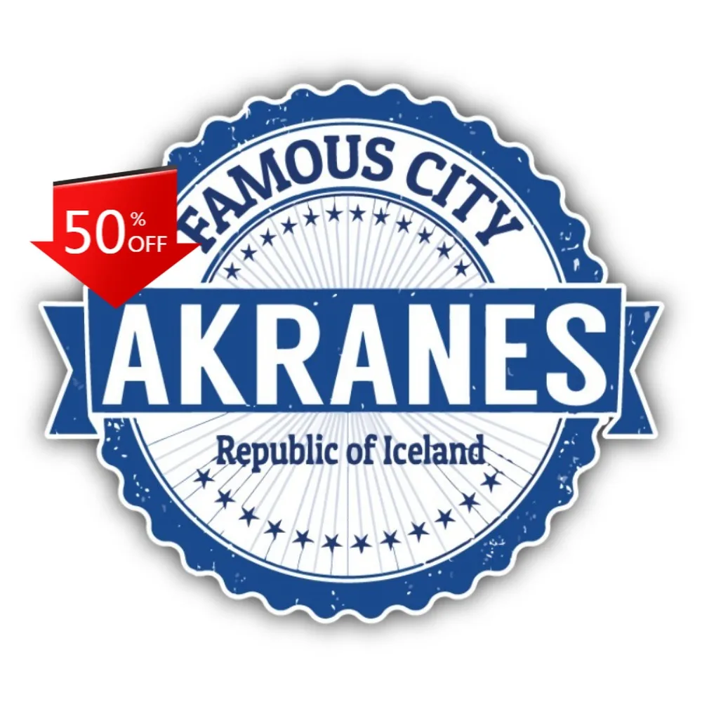 

Akranes City Iceland Grunge Vintage Car Laptop Window Bumper Waterproof Vinyl Decal Gift Retro Vintage Aesthetic Cool Unique