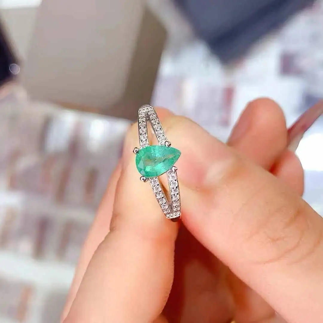 Natural Real Emerald Ring High Quality 925 Sterling Silver Classic Women Anniversary ring Fine Jewelry