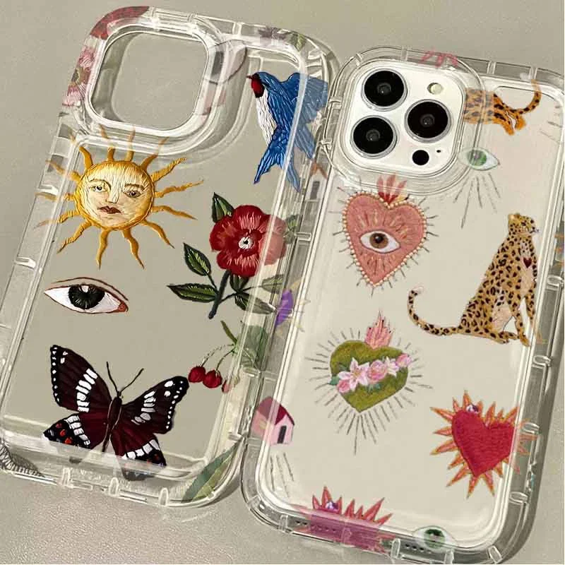 Moon Sun God Eye Phone Case for Oppo Reno10 Reno8 Reno7 Reno6 Reno5 Z T Pro Plus 4G 5G Airbag Anti Fall Clear Back Cover