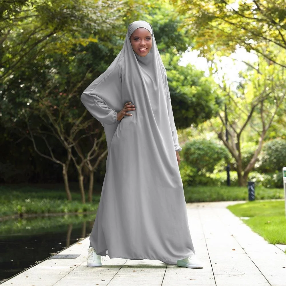 Muslim Women Hooded Prayer Dress Eid Burqa Ramadan Abayas Overhead Islamic Traditional Clothing Arabic Robe Abaya Kaftan Gown