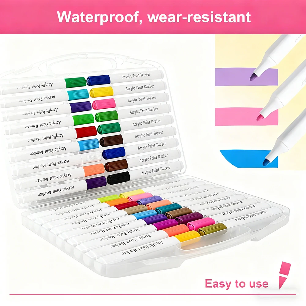 12-80 Acrylic Paint Markers Pen Direct Liquid Graffiti Painting Waterproof & High QuickDry  Ceramic Painting DIY Art Supplie