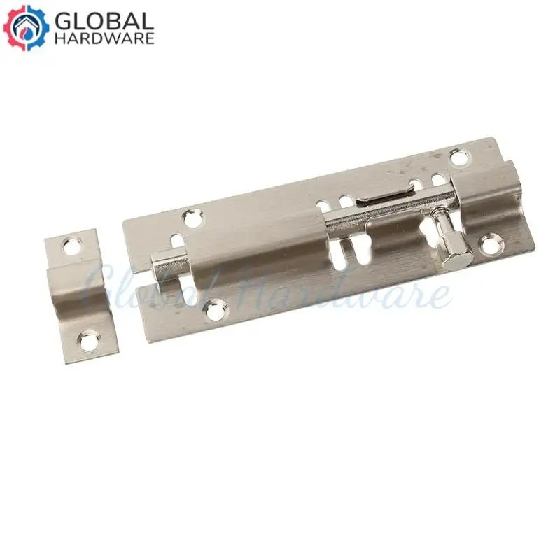 

4" Stainless Steel Sliding Latch Door Bolt: Heavy Duty Home Security Lock with Easy Installation, Left/Right Fit & Anti-Theft