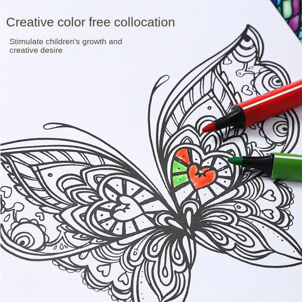 Mandala/Birds/Butterfly/Animal Coloring Book Single Side 20 Exquisite Pictures Coloring Pattern for Adult Fine Illustration