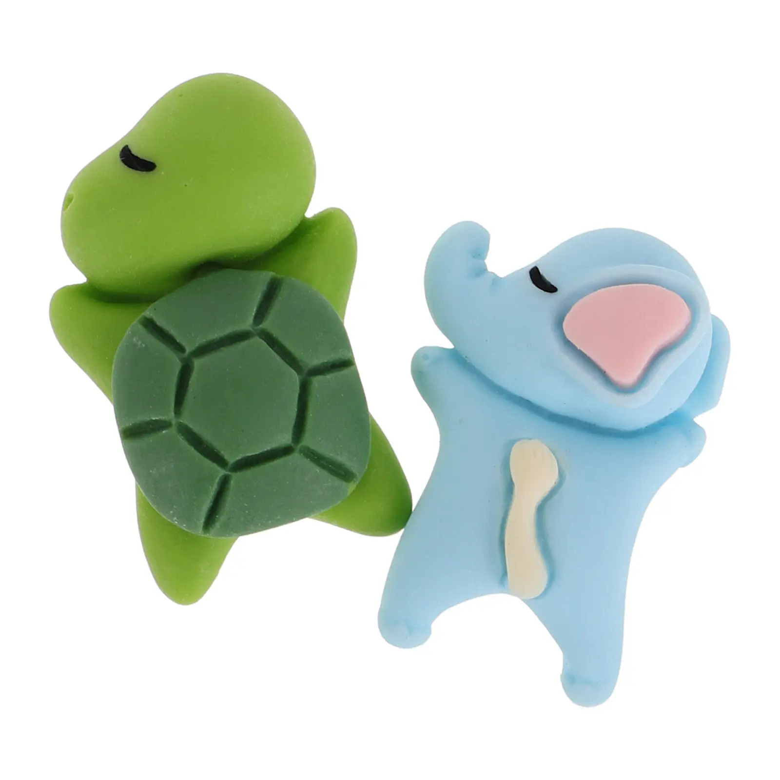 2Pcs Mini Turtle Elephant Cute Animal Resin Car Handlebar Dashboard Decorations Rearview Mirror Accessories Unique Car Interior