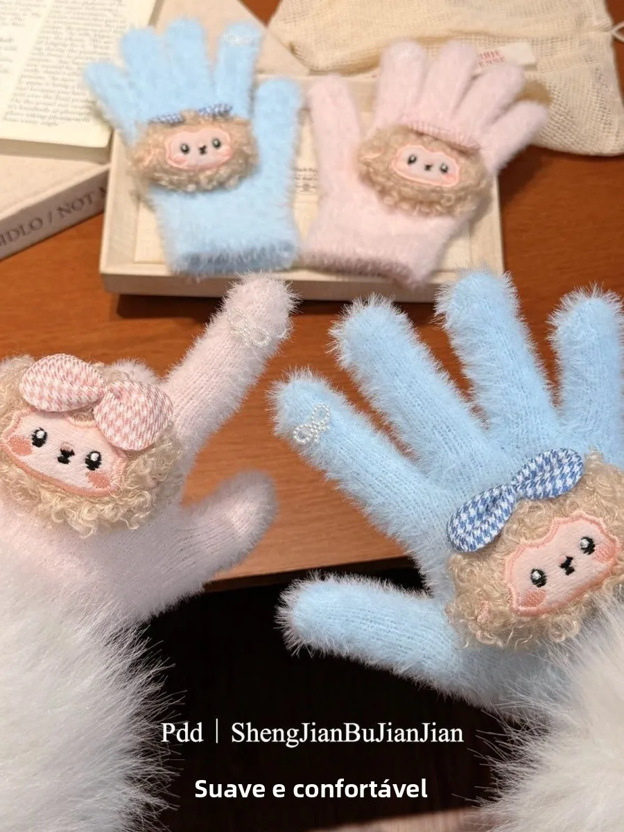 luvas-femininas-de-inverno-quentes-e-a-prova-de-frio-com-desenho-de-cordeiro-de-la-fofo-dedos-separados-espessura-media