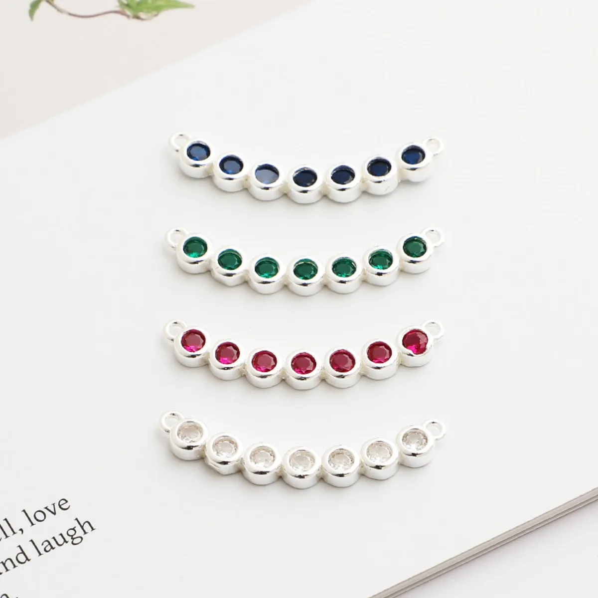 

1 шт., изогнутые бусины-трубочки из стерлингового серебра 925 пробы и бусины-разделители, инкрустация, красочные стразы для изготовления ювелирных изделий