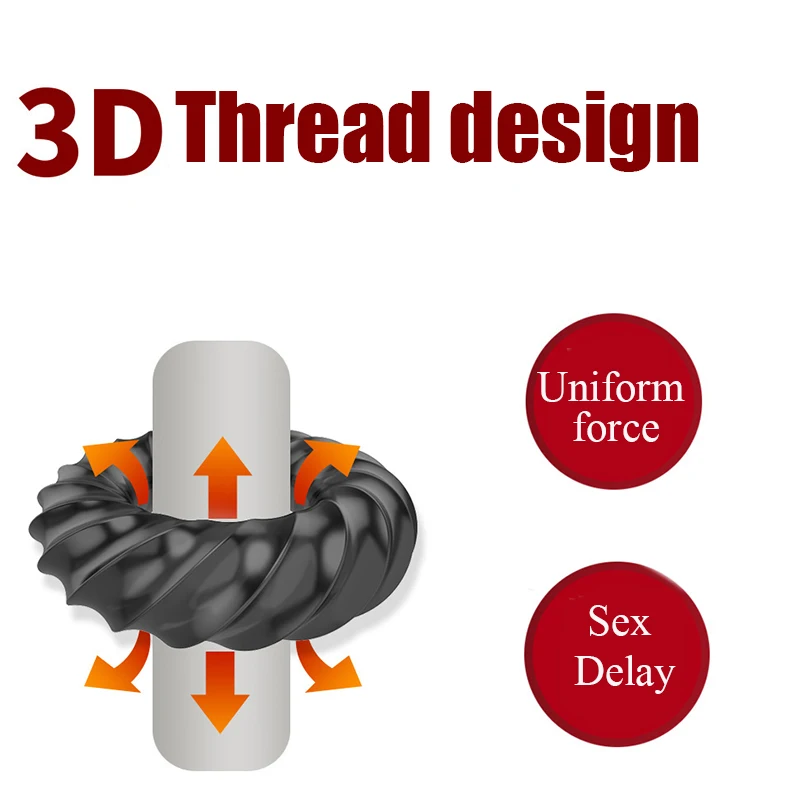 3pcs/Set Durable Cock Ring Reusable Penis Rings Male Delay Ejaculation Lasting Cockring Extension Condom Sex Toys For Men