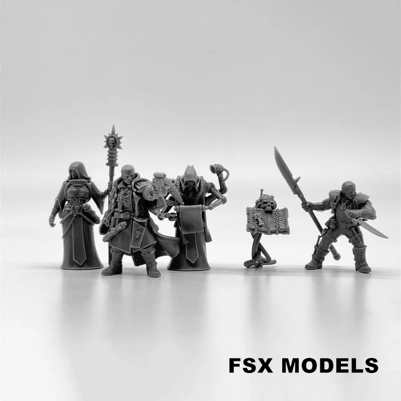 الراتنج نموذج عدة من محاكم التفتيش قتل فرقة ، مصغرة الطاولة ، ألعاب الحرب ، شخصيات الجندي غير مصبوغ ، 28 مللي متر مقياس