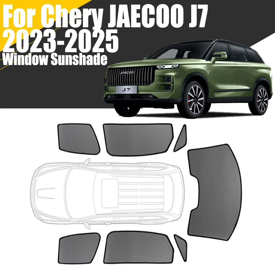 Custom Magnetic Car Window Sunshade For Chery JAECOO J7 2023 - 2025 2024 Curtain Mesh Front Windshield Frame Curtain