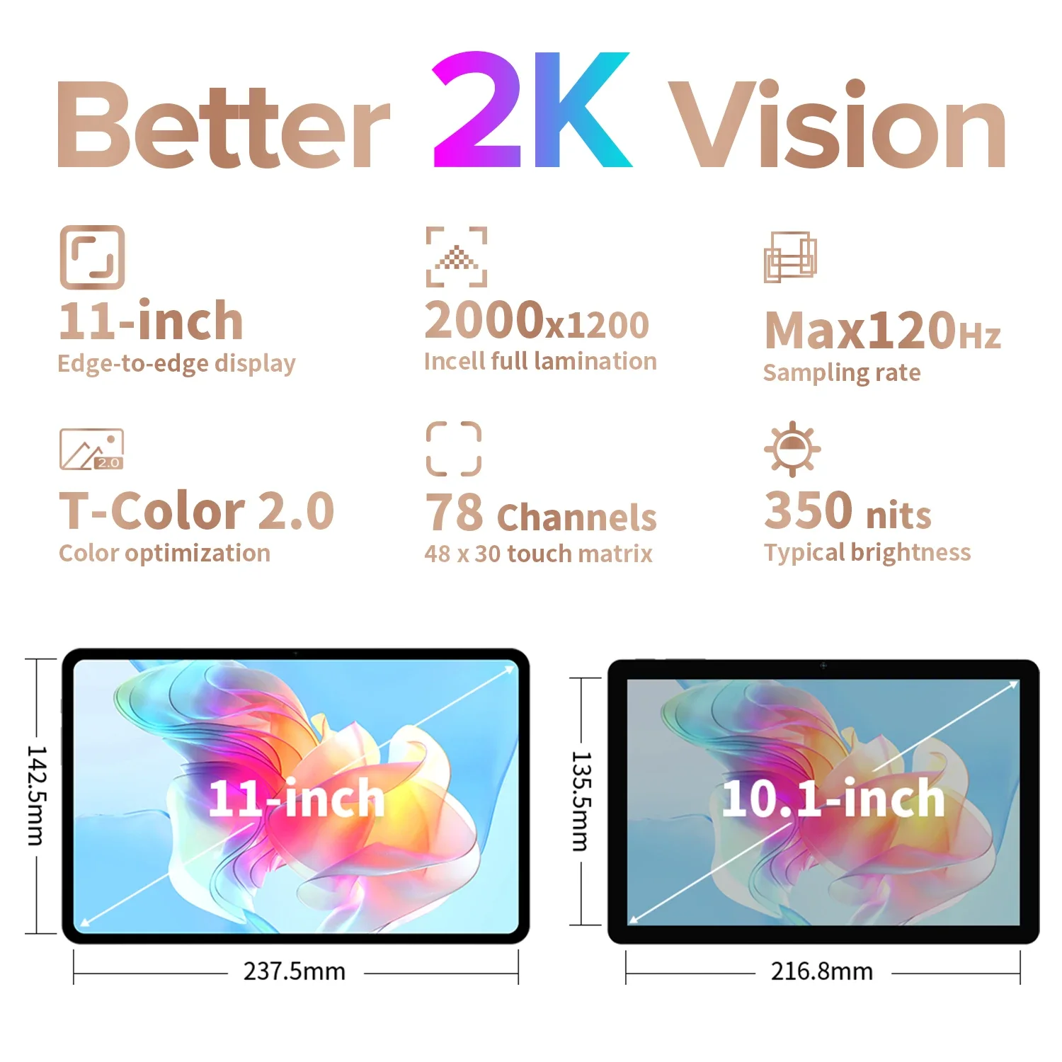 2023 TECLAST T50 (8 + 8) 16GB RAM 256GB ROM 11 inch TDDI Anroid 13 tablet 2000x1200 2K 18W PD fast charge 7500mAh 12nm UNISOC T616 eight core