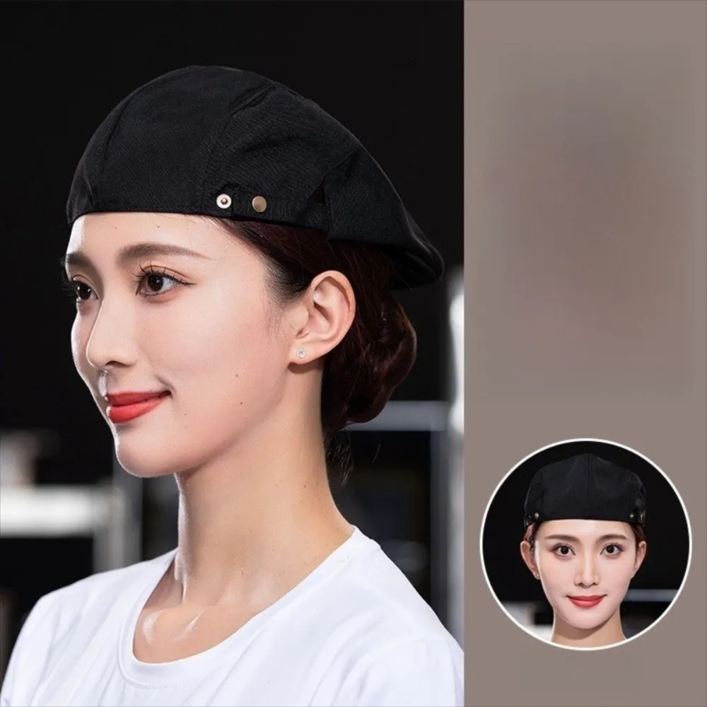 High Quality Breathable Beret Hat Oil-resistant Comfortable Service Cap Canvas Male Chef Hat Restaurant BBQ Restaurant Kitchen