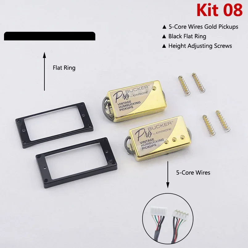 1 set originele echte Epi Standard PRO elektrische gitaar Alnico humbucker pick-up nikkel / gouden cover