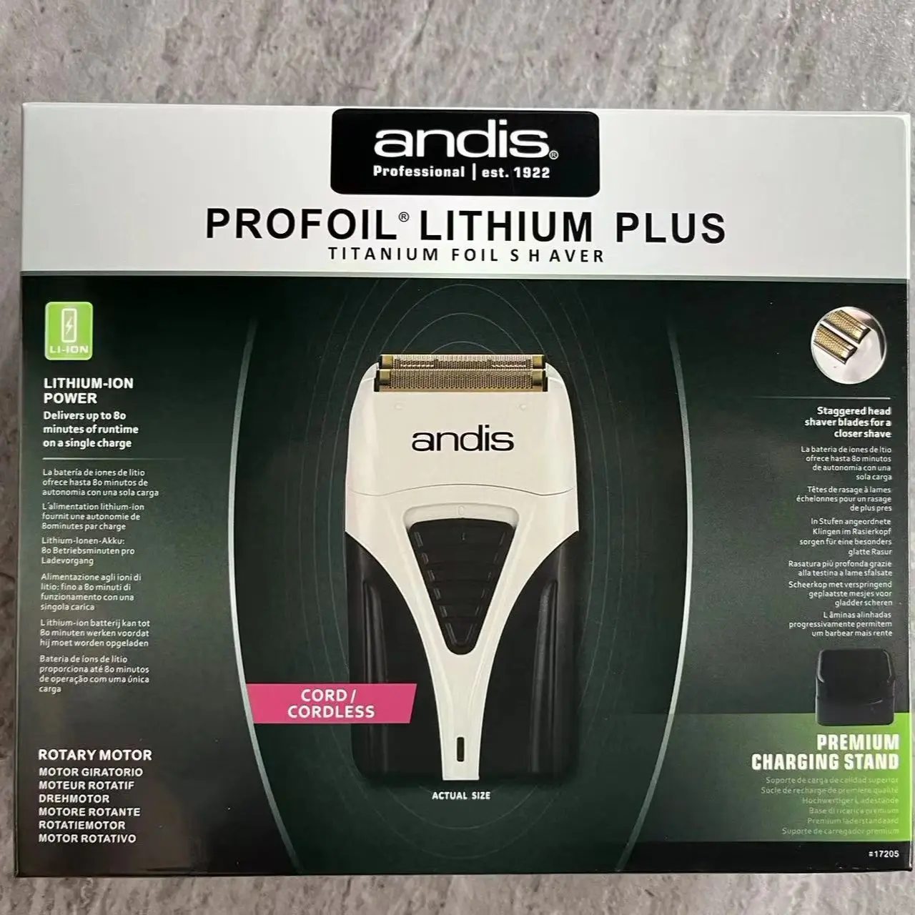الأصلي andis 17205 الحلاق المقص الكهربائي النفط رئيس تبييض مقص الشعر الترددية الحلاقة ماكينة حلاقة