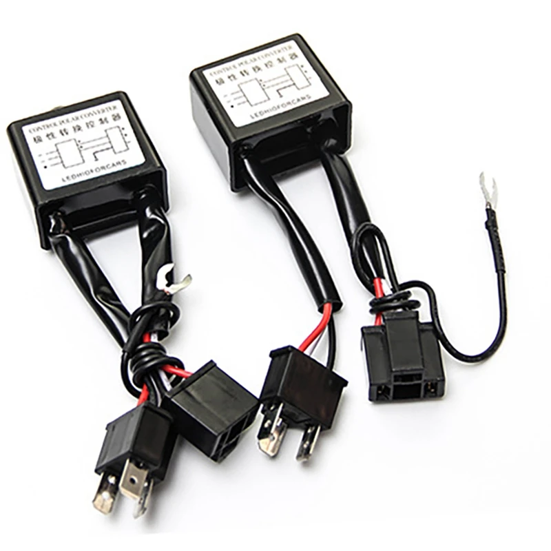LED Headlight Polarity Converter Fault Eliminator Decoder HID H4 Xenon Lamp Positive and Negative Converter-White
