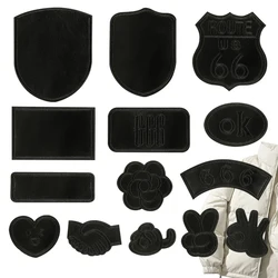 3M Black Self-adhesive Down Jacket Patch Clothing Accessories Repair Sofa Leather PU English Letter Embroidery Patches