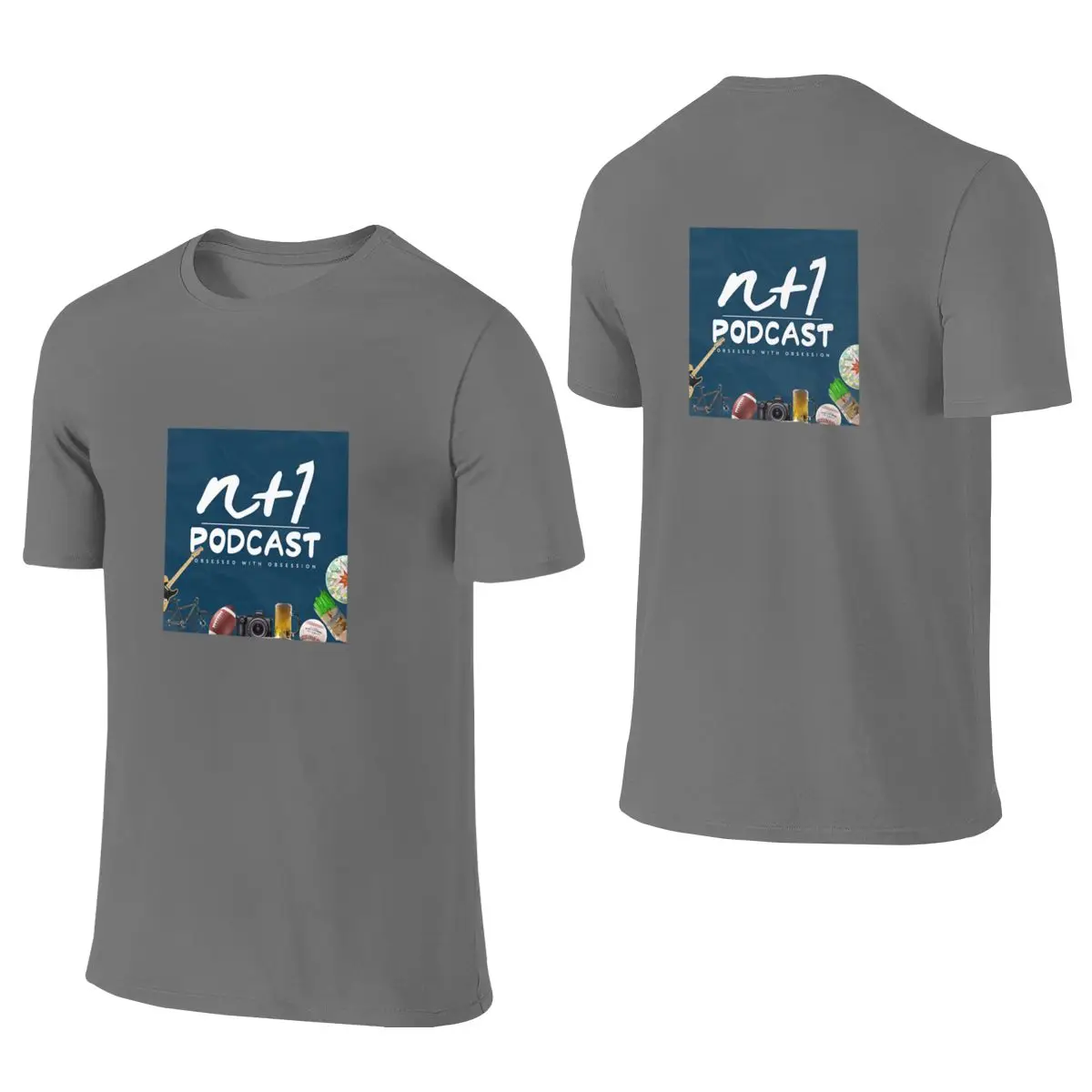 N 1 Podcast Delicate Reversible T-shirt Retro Sports Three-Dimensional Printing Short Sleeve