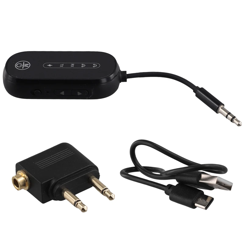 

2-In-1 Bluetooth 5.4 Audio Transmitter Receiver 3.5Mm AUX Jack Airplane Wireless Adapter Mic For TV Car PC Headphone