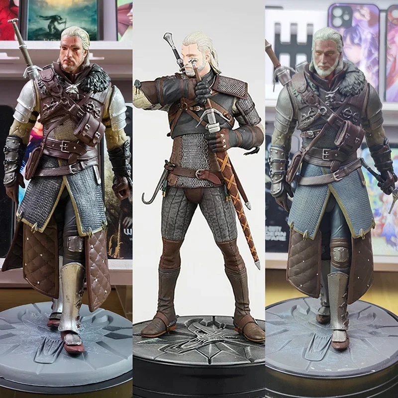 

The Witcher 3: 24cm Wild Hunt Geralt of Rivia Action Figure Game Figurine Pvc Collection Model Adult Kids Toy Birthday Gifts