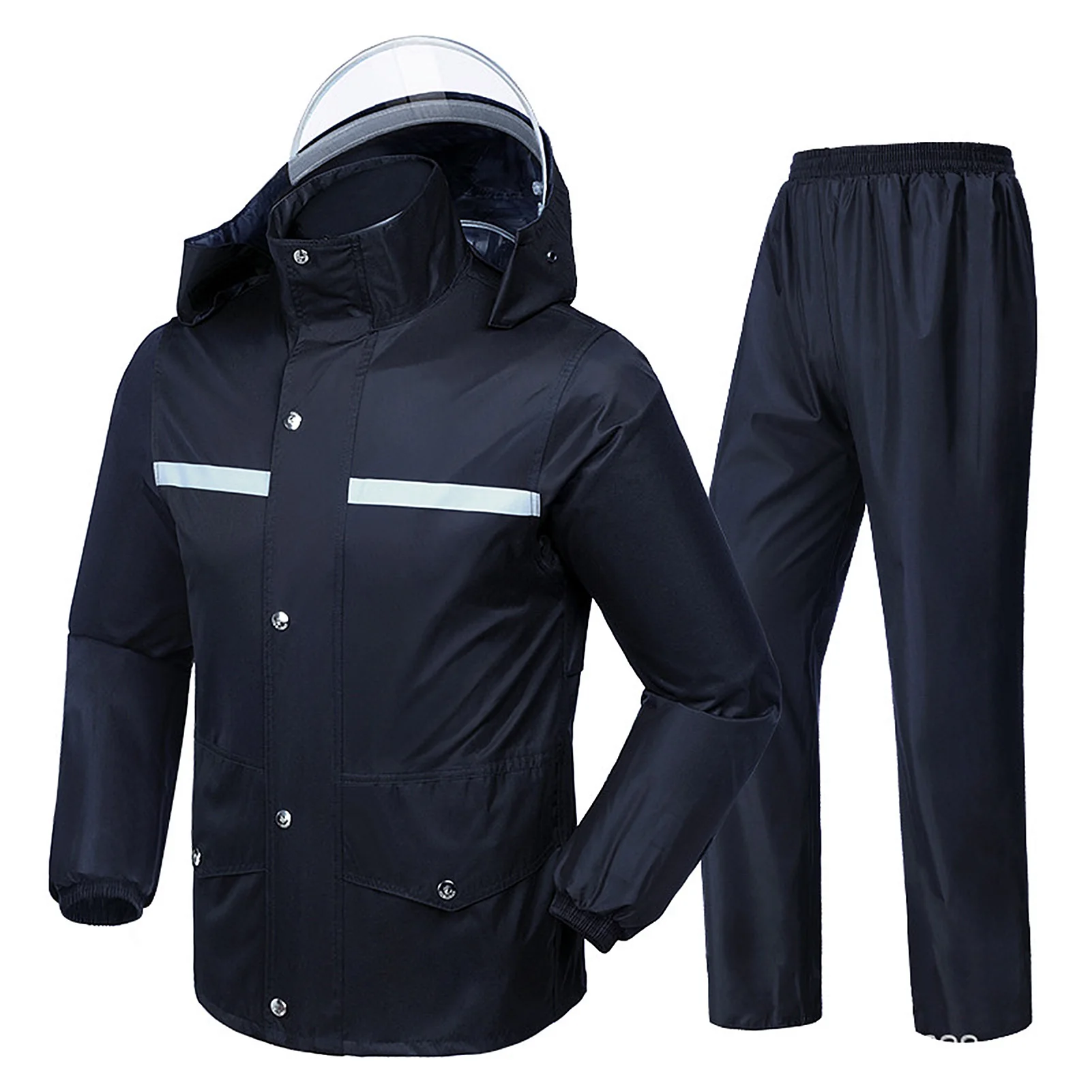 

Motorcycle Raincoat Windproof Rain Jacket Reflective Waterproof Riding Raincoat Pants Set Rain Gear Suit for Bike Riding Cycling