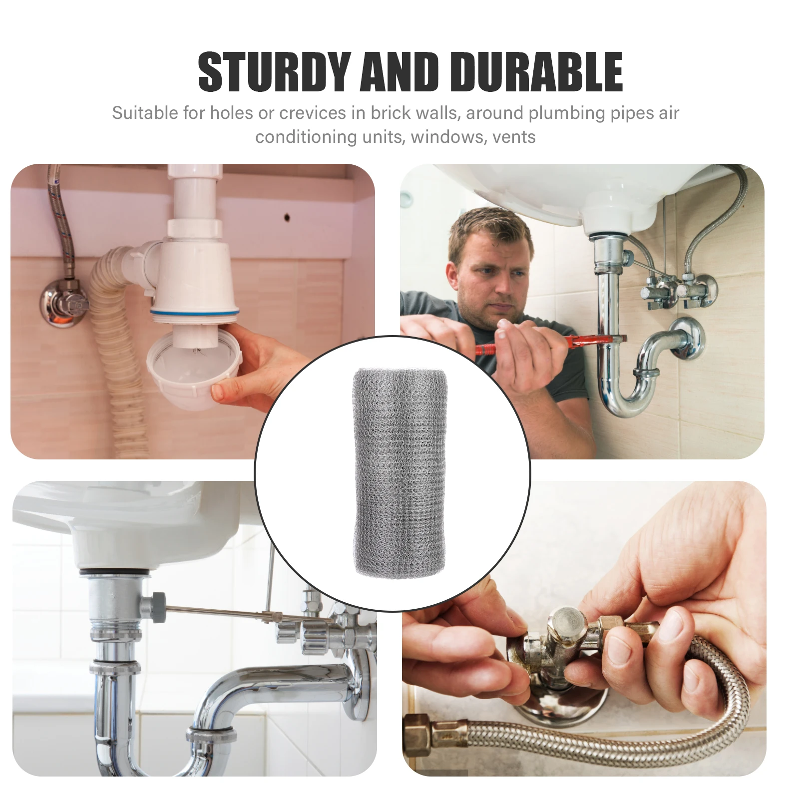 

Mesh Stainless Steel Screen Wire Net Strong Wear Resistant Anti-Mice Mesh Screen for House Wall Vent Plumbing Air Conditioning