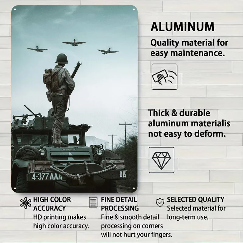 Ww2 Soldier Sign Military Poster Decor for Room Decoration Custom Metal Tin Signs for Wall Art Decoration Home Decorations Retro - view 4