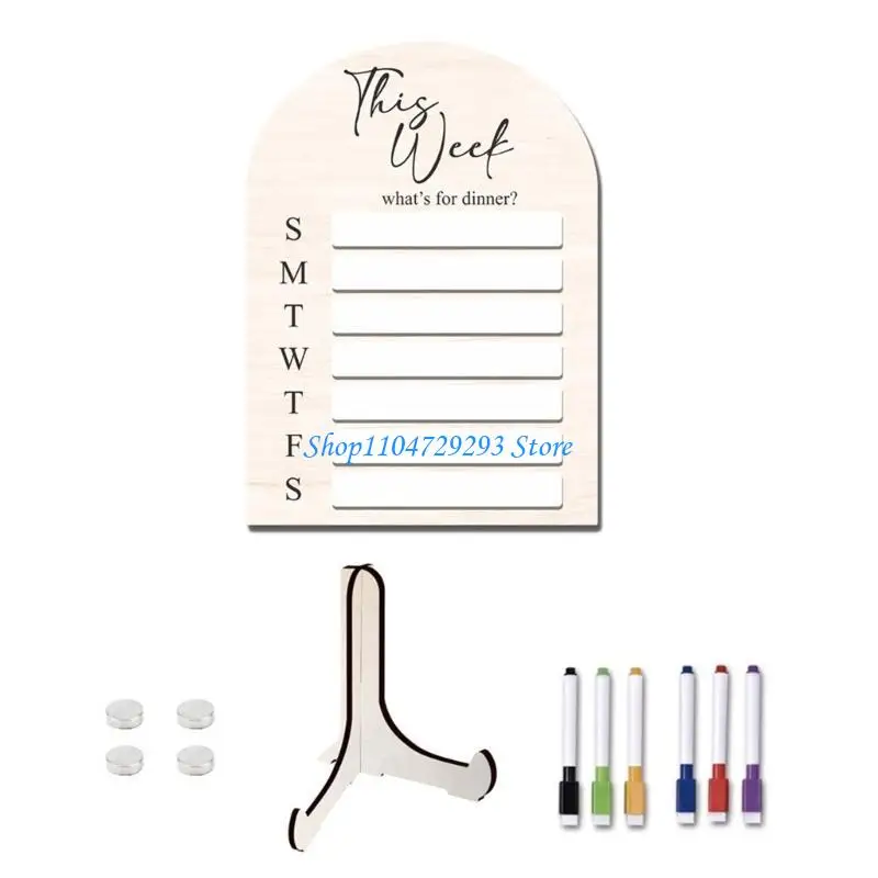 Y2GD سبورة بيضاء مغناطيسية للثلاجة مخطط أسبوعي للوحة مذكرة قائمة التسوق للمطبخ #3