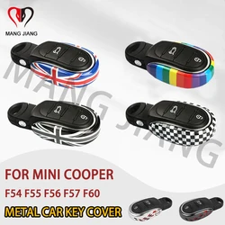 Metalowy samochód etui na klucze obudowa ochronna futerał pilot zdalnego sterowania do Mini Cooper F54 F56 F57 F60 Clubman akcesoria rodakowe