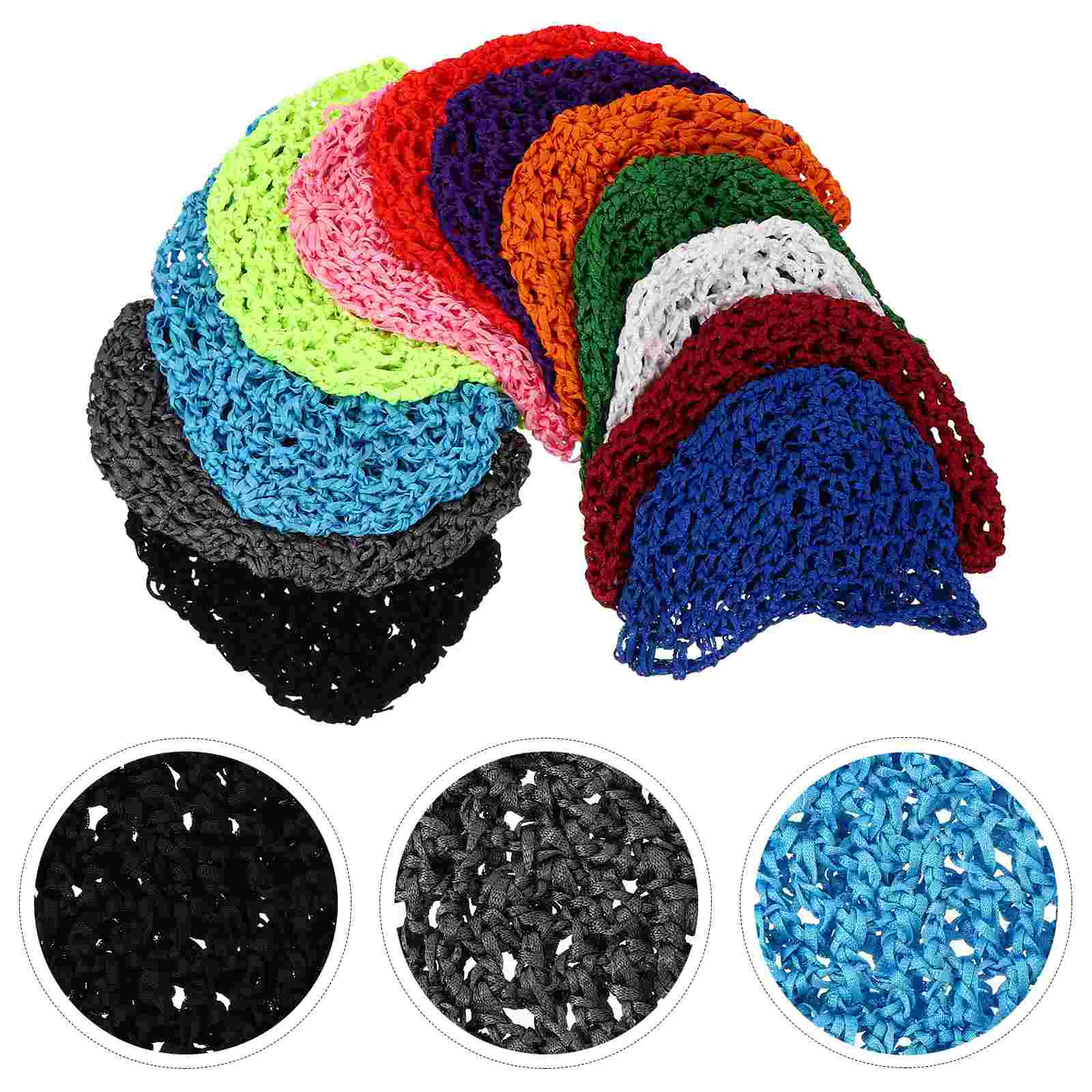 12 Pcs Mesh Hair Net Sleep Hat Emsh Lady Female Gifts Hats Women's & Caps