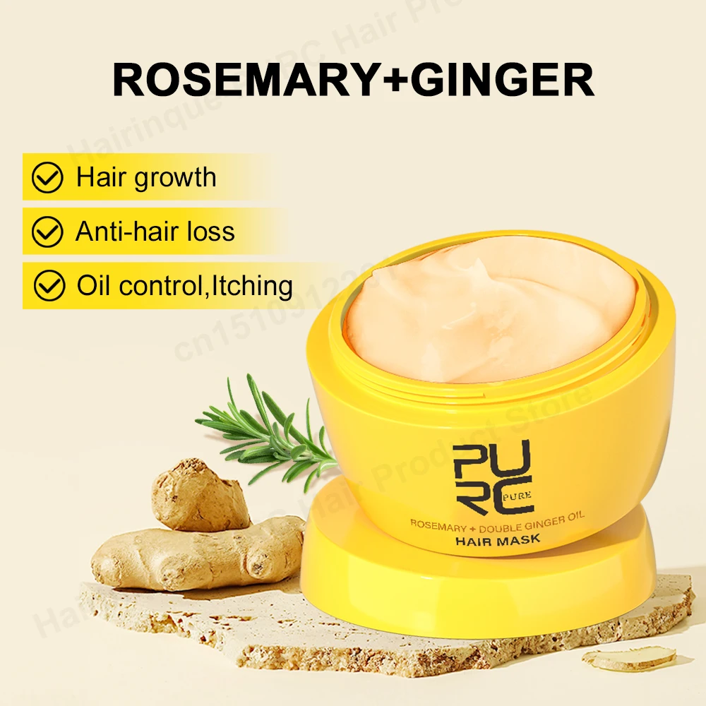 Mascarilla de aceite de Romero para el crecimiento del cabello, aceite de jengibre, tratamiento para la caída del cabello, crema alisadora anticaspa, productos para el cuidado del cabello PURC