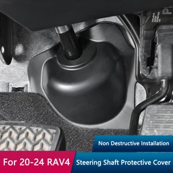 QHCP Car Steering Shaft Cover Cab Protective Steering Shift Decorative Trim Black For Toyota RAV4 2020-2024 Interior Accessories