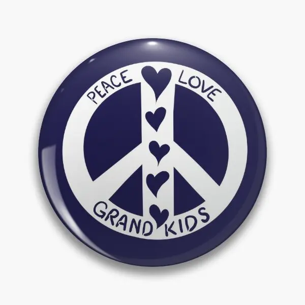 Peace Love Grandkids  Soft Button Pin Creative Collar Gift Jewelry Funny Metal Brooch Hat Decor Cute Lover Women Badge Clothes