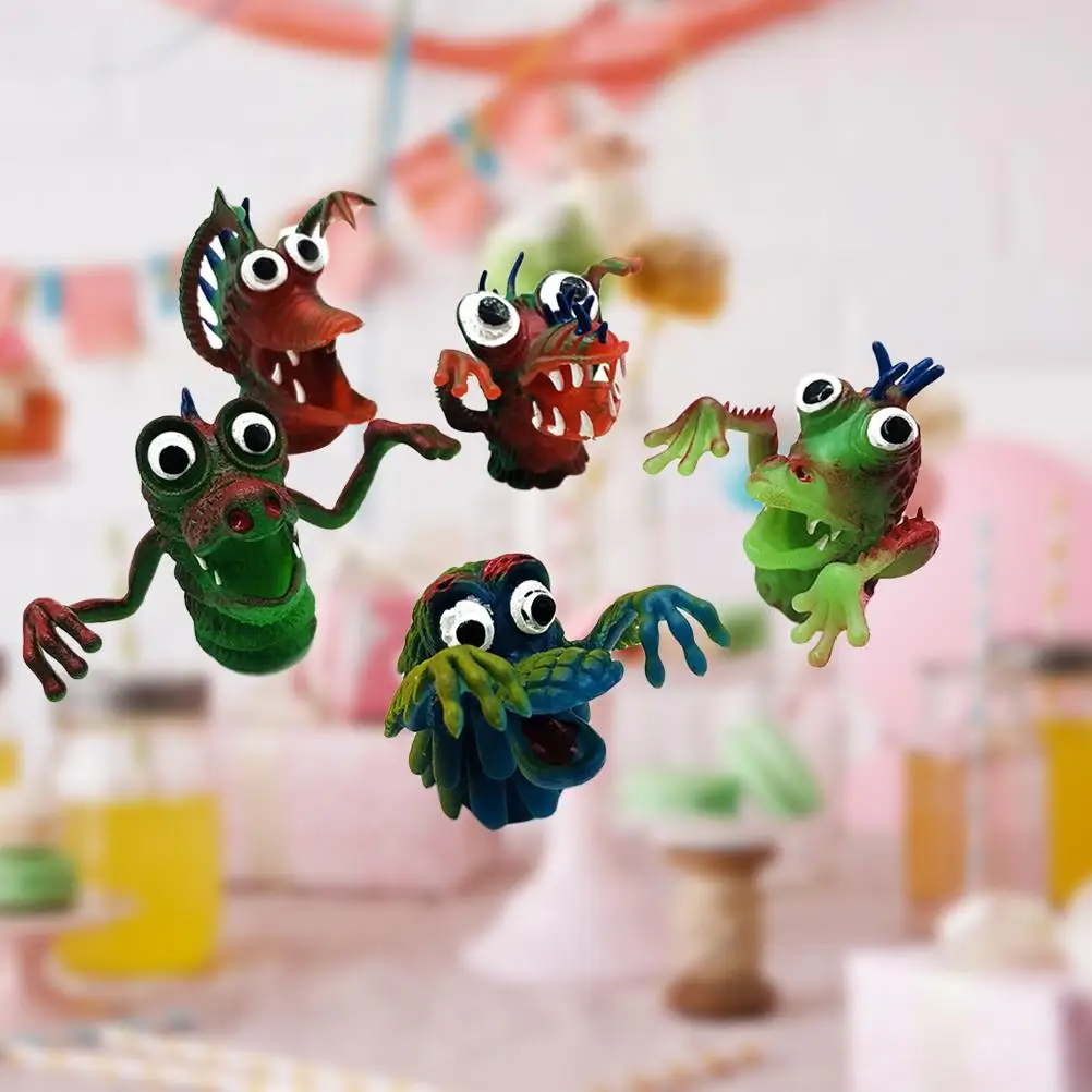 Marionetas de dedo para niños, juego de historias de animales de silicona, juego de juguetes educativos para niños, marioneta de mano de Animal bonito, regalo para niños pequeños, 5 uds.