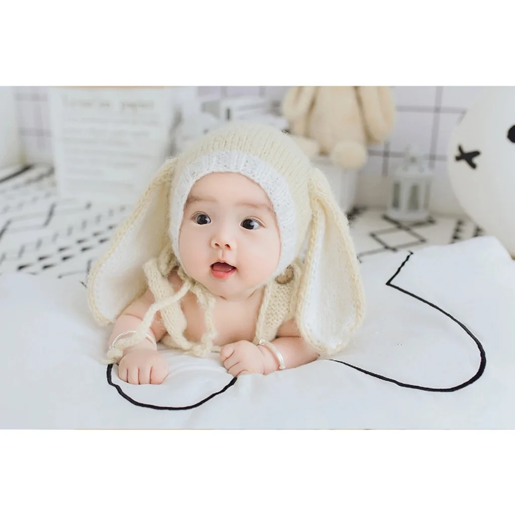 NewbornCute Rabbit Costume Baby Photography Props Baby Girl Boy Rabbit Hat Costume Set Photography Props Aceessries