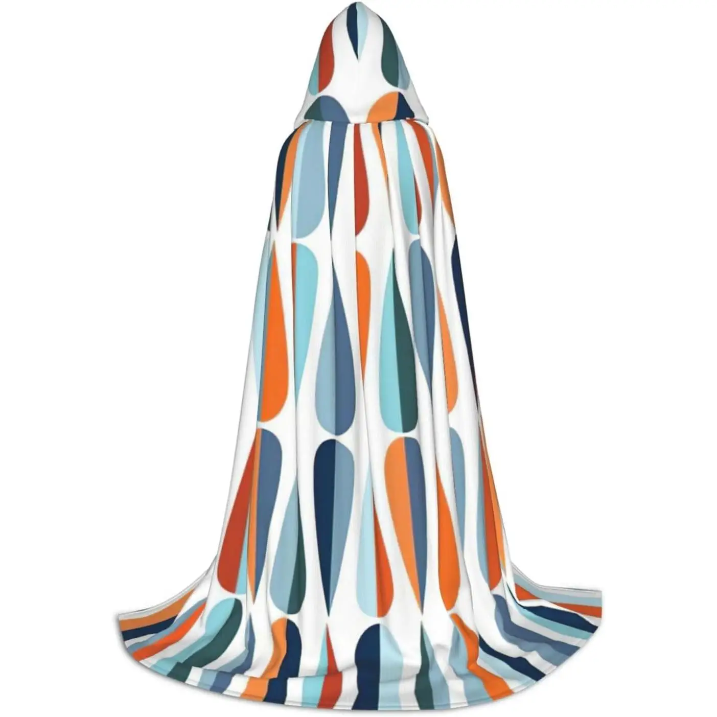 

Mid Century Modern Retro With Drop Shapes Print Unisex Cloak Vampire Witch Cape Cosplay Costume For Halloween Cosplay