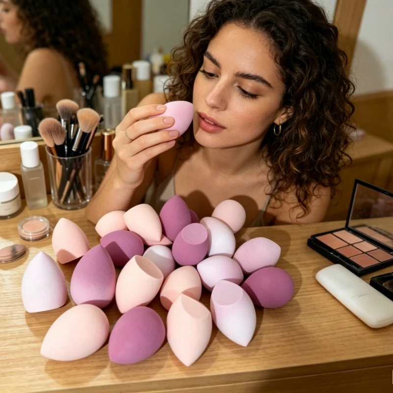 Latex Free Fragrance Free Makeup Sponge 1/7/18PCS, Wet Dry Beauty Blender Powder Puff for All Skin Types Random Colors