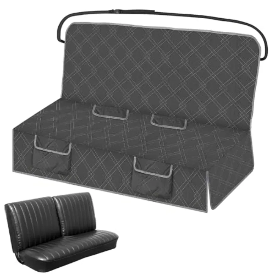 

Dog Car Seat Cover for Bench Seat No Headrest Most Vintage Car and Classic Truck Bench Seat 600D Oxford Scratch Proof Nonslip P