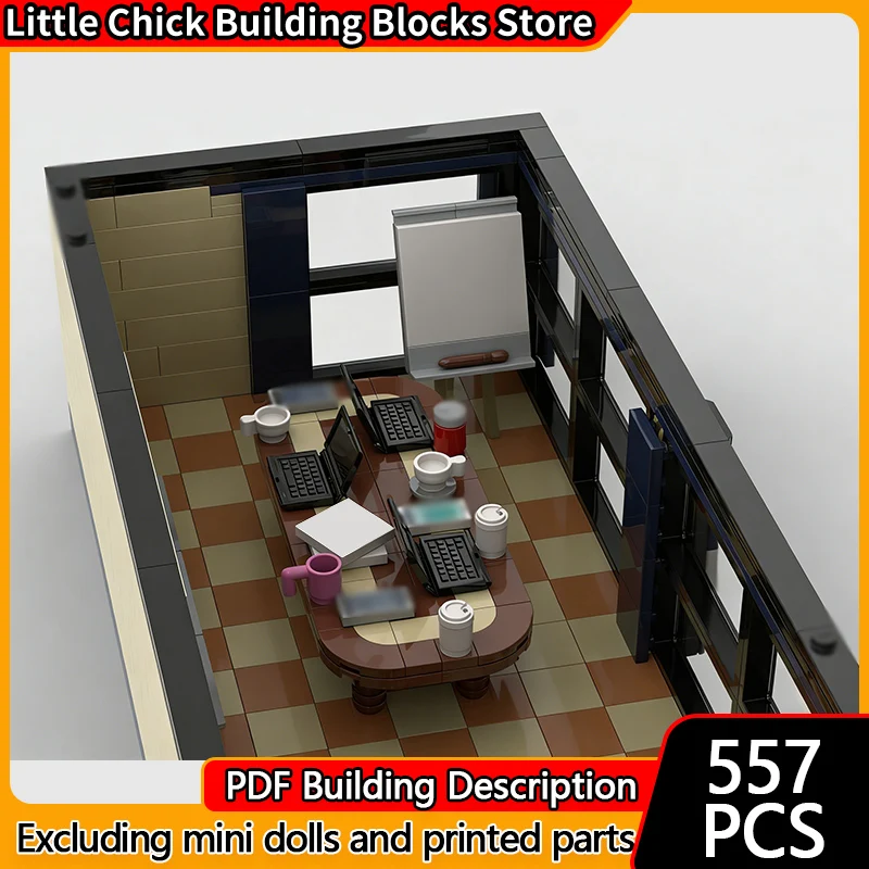 

City Street View Model MOC Building Bricks Office Board Room Modular Technology Children Holiday Gifts Assemble Toys Suit