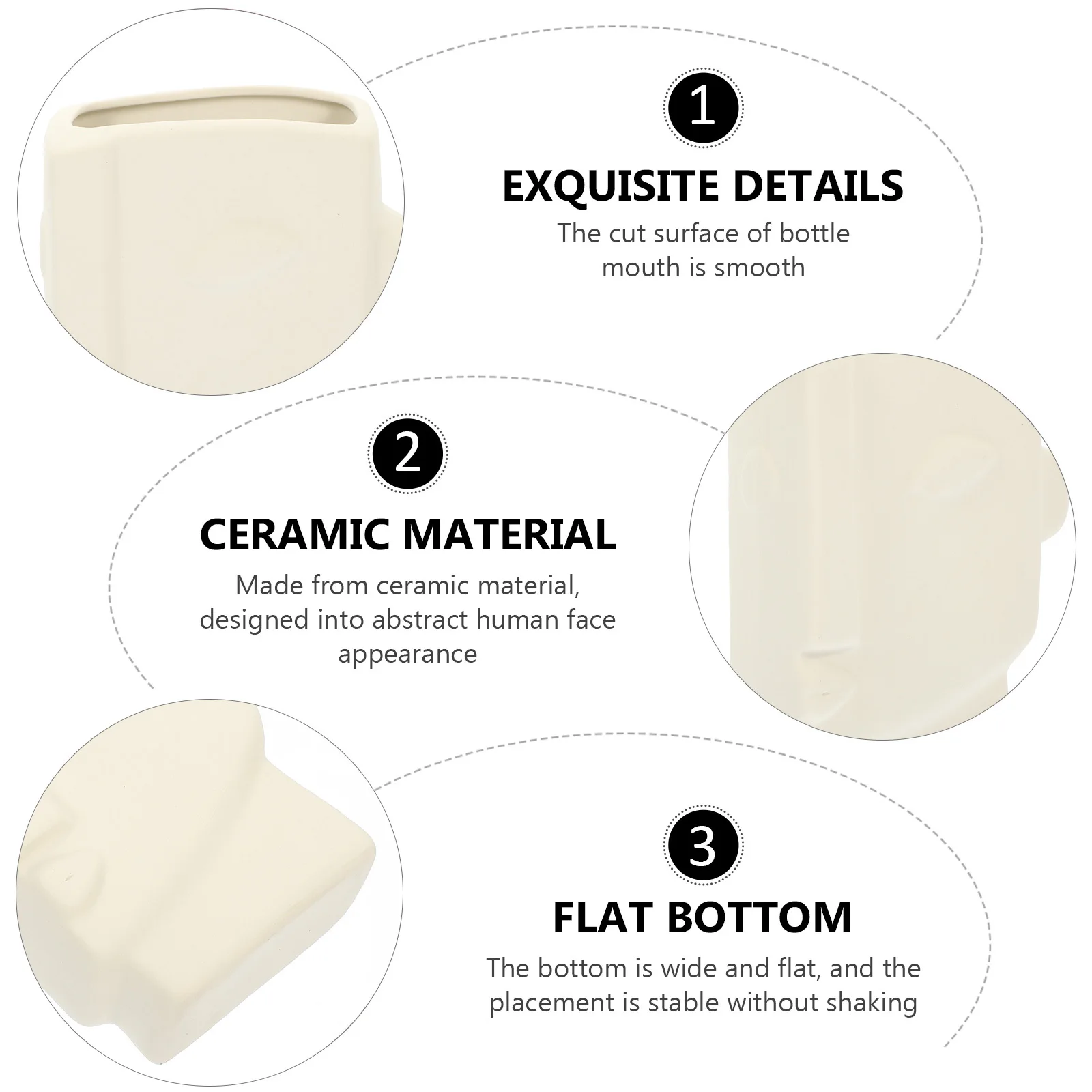 

Ceramic Human Face Vase Abstract Flower Arrangement Holder for Home Hotel Balcony Decor Dried Flower Display Vase