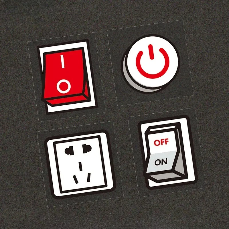 1PC Funny Power Switch Socket Waterproof Vinyl Stickers Multi-use Decals For Car Motorcycle Helmet Laptop DIY Decor