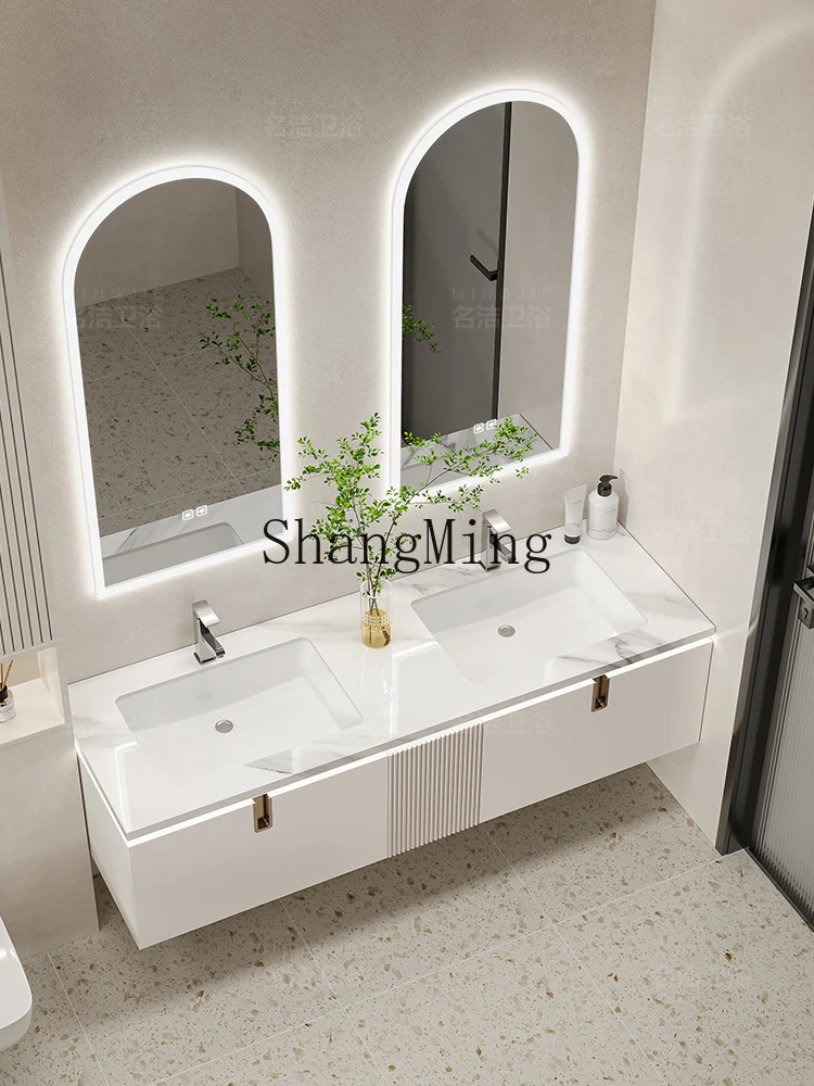 

LXY new rock slab ceramic seamless integrated basin toilet washstand bathroom cabinet combination