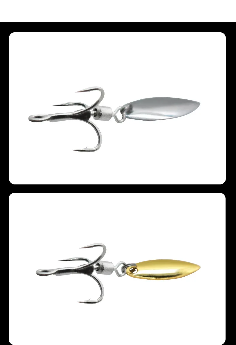 Angelgerät Zubehör Locken High Speed Rotation Laut Löffel Harten Köder DIY Qualität Drillinge Spinn Texas Rig Ozean Spinner – Detail 8