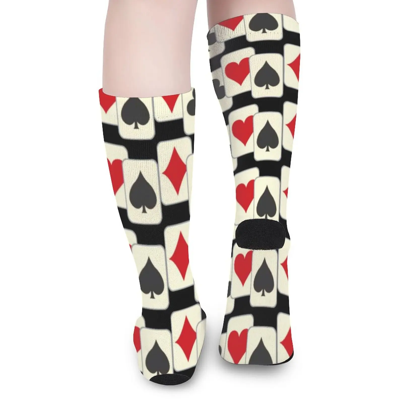 Poker Quartett Strümpfe Spielkarten drucken Grafik moderne Socken Herbst anti bakterielle Socken Unisex Klettern bequeme Socken