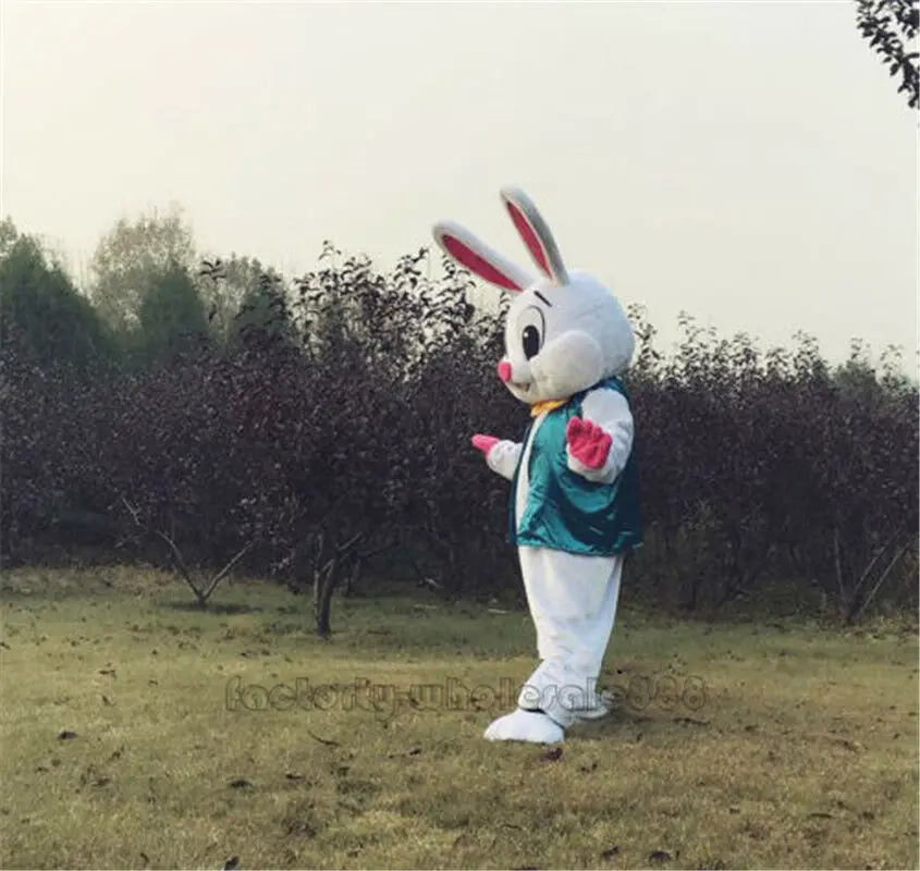 Disfraz de Mascota de conejo de Pascua para adultos, disfraz de Mascota de dibujos animados, vestido de felpa, Halloween, Navidad, nuevo