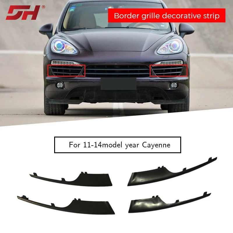 

4 шт., декоративные полосы для переднего бампера Porsche Cayenne 2011-2014 95850568520 95850568620 95850587720