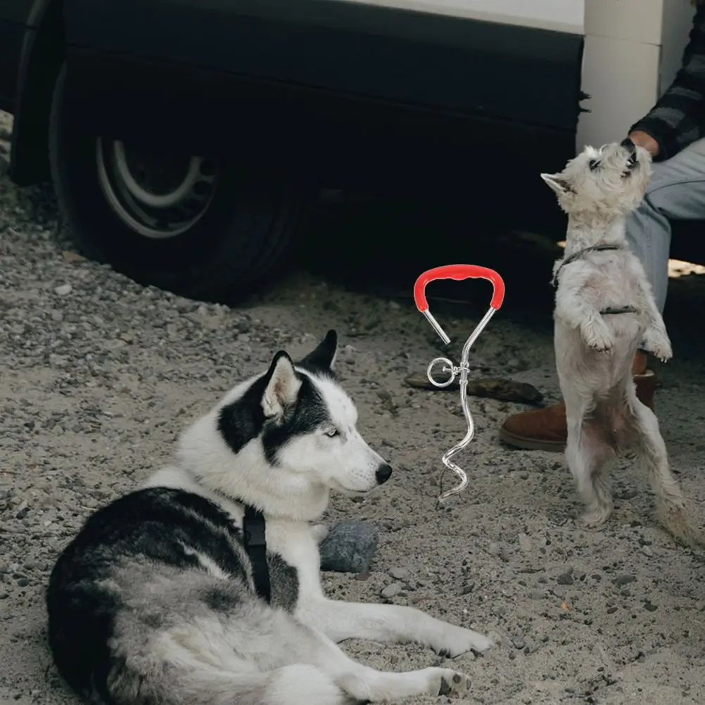 Estaca de amarre de perro en espiral de Metal, estaca de tierra resistente para perro, ancla para perro, correa de poste para perro, Perno de fijación de cuerda de remolque