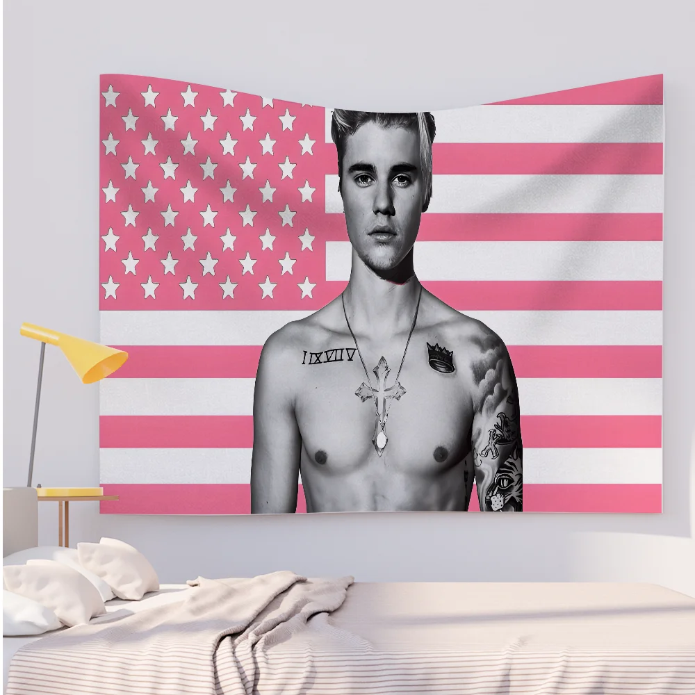 J-Justin Singer B-Bieber Tapestry Decoration party Background Hanging Cloth Bedroom Tapestry Room Decor Aesthetic