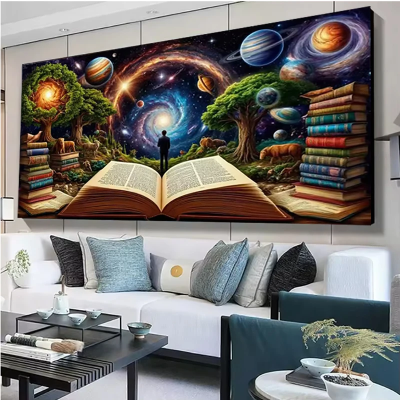 

Fantasy Sky Planet Book Trees 5D DIY Diamond Painting Full Square Round Drill Diamond Mosaic Cross Stitch Kits Home Decoration